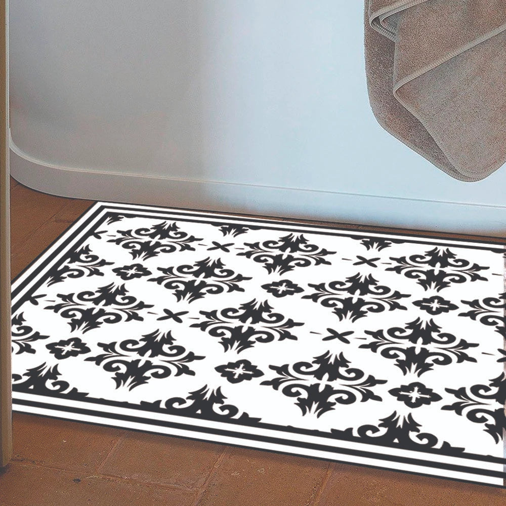 Alfombra Flor Griega Black