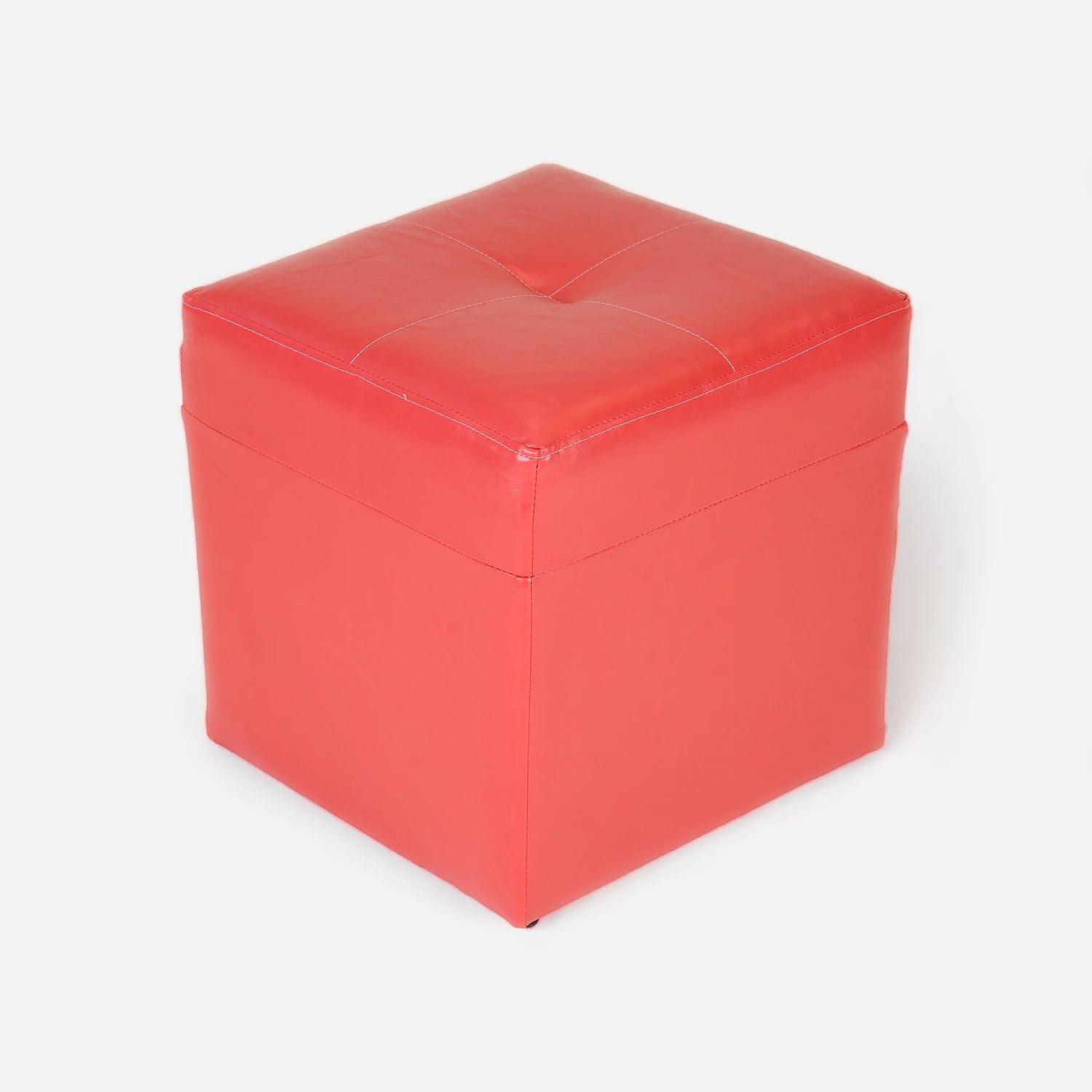 Pouf Cubo - Cuero Sintético PU Rojo